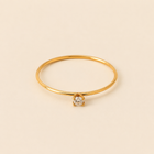 Vervit Gold Solitaire Minimal Ring for Women – 18K Gold Plated 316L Stainless Steel