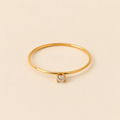 Vervit Gold Solitaire Minimal Ring for Women – 18K Gold Plated 316L Stainless Steel