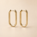 Vervit Gold Rectangular Hoop Earrings for Women – 18K Gold Plated 316L Stainless Steel