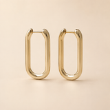 Vervit Gold Rectangular Hoop Earrings for Women – 18K Gold Plated 316L Stainless Steel