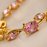 Vervit Gold Pink Vine Bracelet for Women – 18K Gold-Plated Anti-Tarnish Stainless Steel