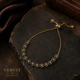 Vervit Gold Evil Eye Slider Bracelet for Women – 18K Gold Plated PVD Finish