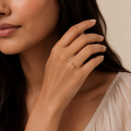 Vervit Gold Solitaire Minimal Ring for Women – 18K Gold Plated 316L Stainless Steel