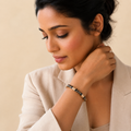 Vervit Black Floral Enamel Bangle for Women – 18K Gold Plated 316L Stainless Steel with Anti-Tarnish Finish