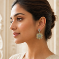 Vervit Silver Floral Drop Earrings for Women – Polished 316L Stainless Steel with Anti-Tarnish Finish