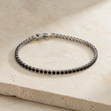 Vervit Silver Tennis Bracelet for Women – Anti-Tarnish 316L Stainless Steel with Polished Silver Finish
