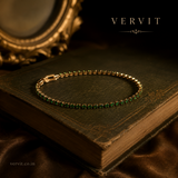 Vervit Gold Green Tennis Bracelet for Women – 18K Gold-Plated PVD Finish, Anti-Tarnish 316L Stainless Steel