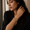 Vervit Gold Leaf Cuff Bangle for Women – 18K Gold-Plated PVD Finish, Anti-Tarnish 316L Stainless Steel