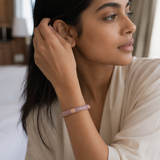 Vervit Lavender Floral Enamel Bangle for Women – 18K Gold-Plated Anti-Tarnish Stainless Steel