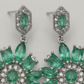 Vervit Silver Floral Drop Earrings for Women – Anti-Tarnish 316L Stainless Steel