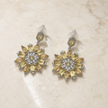 Vervit Silver Floral Drop Earrings for Women – Polished 316L Stainless Steel with Anti-Tarnish Finish