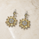 Vervit Silver Floral Drop Earrings for Women – Polished 316L Stainless Steel with Anti-Tarnish Finish