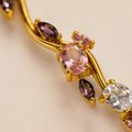 Vervit Gold Pink & Purple Vine Bracelet for Women – 18K Gold-Plated Anti-Tarnish Stainless Steel