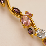 Vervit Gold Pink & Purple Vine Bracelet for Women – 18K Gold-Plated Anti-Tarnish Stainless Steel