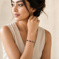 Vervit Silver Red Floral Vine Bracelet for Women – Anti-Tarnish 316L Stainless Steel