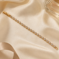 Vervit Gold Floral Stone Tennis Bracelet for Women – 18K Gold-Plated Anti-Tarnish Stainless Steel