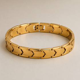 Vervit Gold Link Chain Bracelet for Men – 18K Gold Plated 316L Stainless Steel