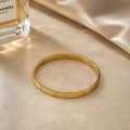 Vervit Gold Crystal Screw Motif Bangle for Women – 18K Gold-Plated PVD Finish, Anti-Tarnish 316L Stainless Steel