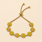 Vervit Gold Daisy Flower Adjustable Bracelet for Women – 18K Gold Plated 316L Stainless Steel