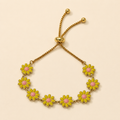 Vervit Gold Daisy Flower Adjustable Bracelet for Women – 18K Gold Plated 316L Stainless Steel