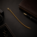 Vervit Gold Box Link Chain Bracelet for Men – 18K Gold Plated 316L Stainless Steel