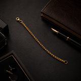 Vervit Gold Box Link Chain Bracelet for Men – 18K Gold Plated 316L Stainless Steel