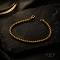 Vervit Gold Box Link Chain Bracelet for Men – 18K Gold Plated 316L Stainless Steel