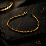 Vervit Gold Box Link Chain Bracelet for Men – 18K Gold Plated 316L Stainless Steel