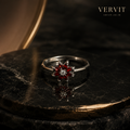 Vervit Silver Floral Statement Ring for Women – Anti-Tarnish 316L Stainless Steel