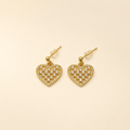Vervit Gold Heart Drop Earrings for Women – 18K Gold Plated PVD Finish on 316L Stainless Steel