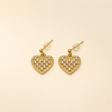 Vervit Gold Heart Drop Earrings for Women – 18K Gold Plated PVD Finish on 316L Stainless Steel