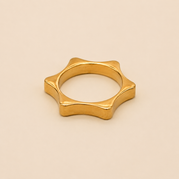 Vervit Gold Turquoise Heart Ring for Women – 18K Gold Plated 316L Stainless Steel