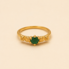 Vervit Gold Green Stone Ring for Women – 18K Gold Plated 316L Stainless Steel