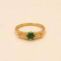 Vervit Gold Green Stone Ring for Women – 18K Gold Plated 316L Stainless Steel