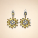 Vervit Silver Floral Drop Earrings for Women – Polished 316L Stainless Steel with Anti-Tarnish Finish