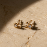 Gold Bow Stud Earrings for Festive & Evening Luxury | VERVIT