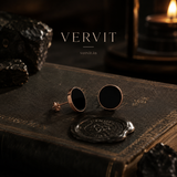 Rose Gold Black Stud Earrings for Modern Occasion Wear | VERVIT