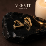 Gold Plated Geometric Huggie Earrings for Contemporary Women