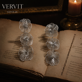 Silver Cascading Floral Wire Drop Earrings — VERVIT