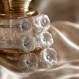 Silver Cascading Floral Wire Drop Earrings — VERVIT