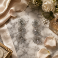 Silver Cascading Floral Wire Drop Earrings — VERVIT