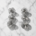 Silver Cascading Floral Wire Drop Earrings — VERVIT