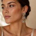 Silver Cascading Floral Wire Drop Earrings — VERVIT